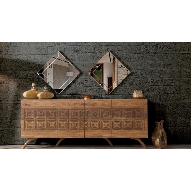 Buffet PREMIUM 4 portes 208 cm marron