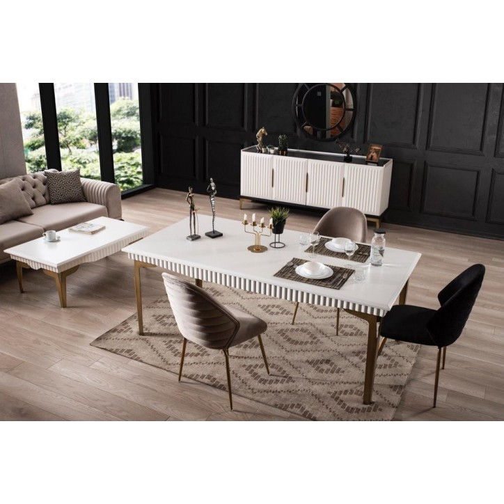 Salle à manger AKTIV blanc et doré Salle à manger AKTIV blanc et doré