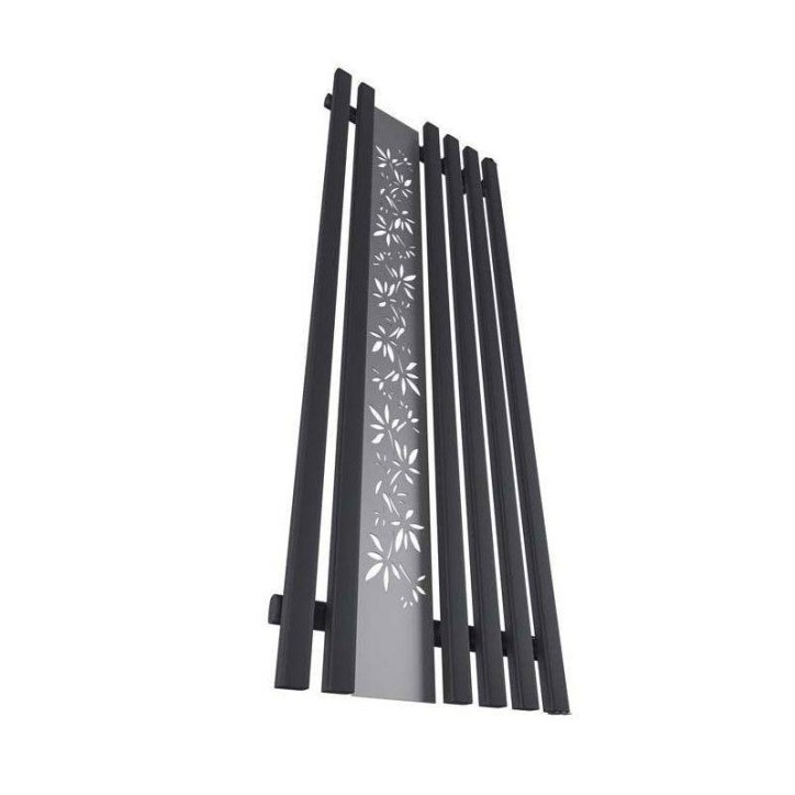 Radiador de agua caliente FLOWER negro mate en varias dimensiones