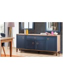 Buffet INDIGO 4 portes 1 tiroir 190 cm bleu