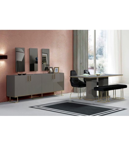 Salle à manger ALIZE gris et doré