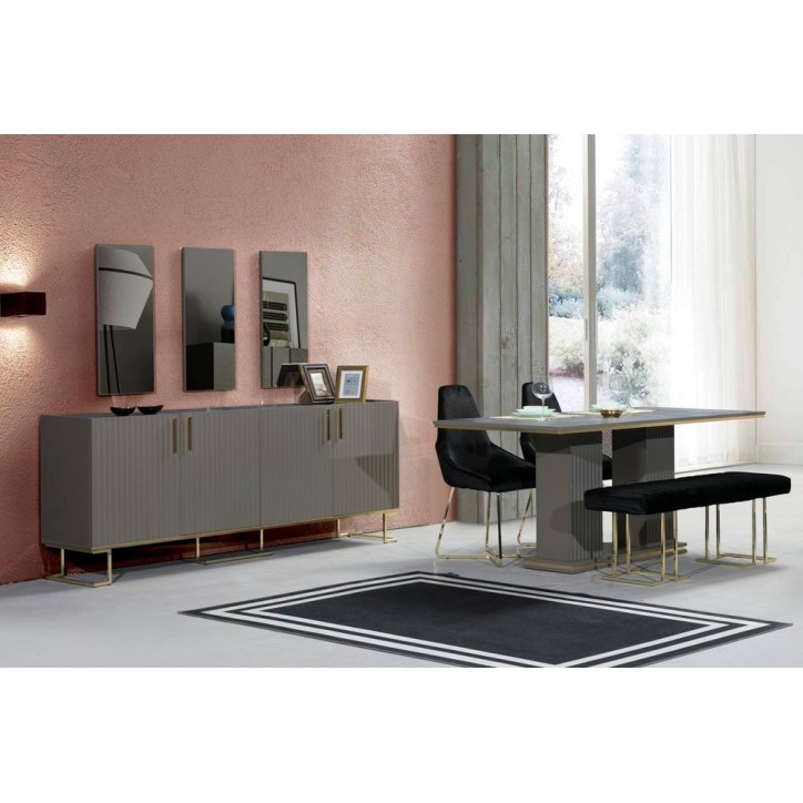 Salle à manger ALIZE gris et doré Salle à manger ALIZE gris et doré