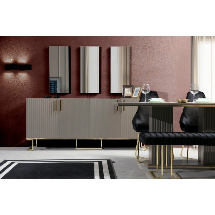 Salle à manger ALIZE gris et doré Salle à manger ALIZE gris et doré