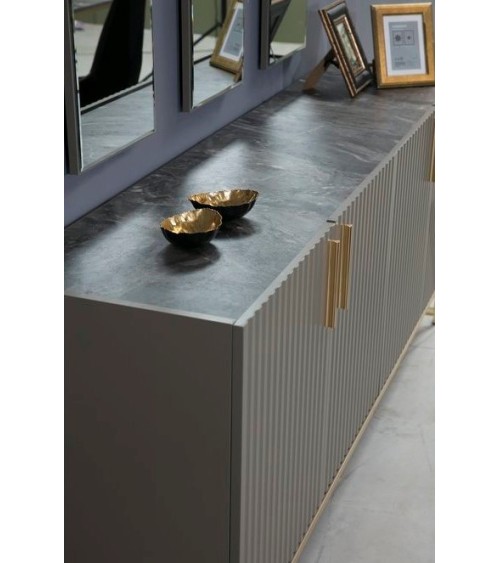 Salle à manger ALIZE gris et doré