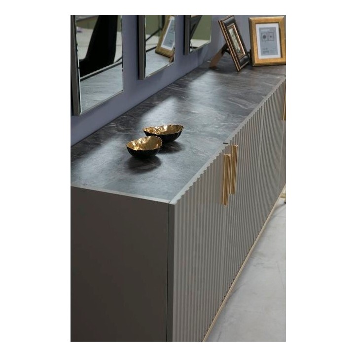 Salle à manger ALIZE gris et doré Salle à manger ALIZE gris et doré