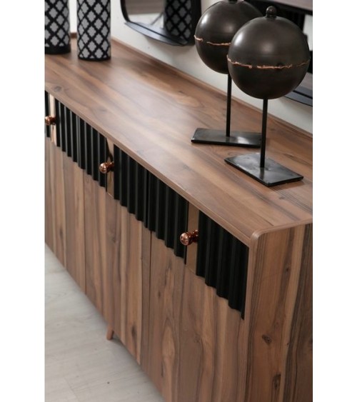 Salle à manger POLO noyer et noir