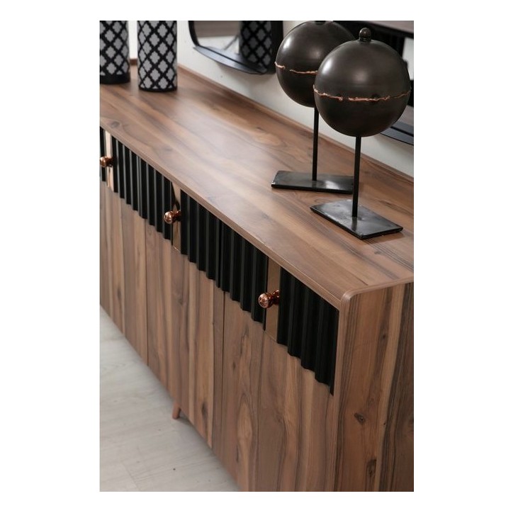 Salle à manger POLO noyer et noir Salle à manger POLO noyer et noir