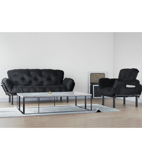 Ensemble canapé 3 places convertible et fauteuil convertible NITTA en plusieurs couleurs