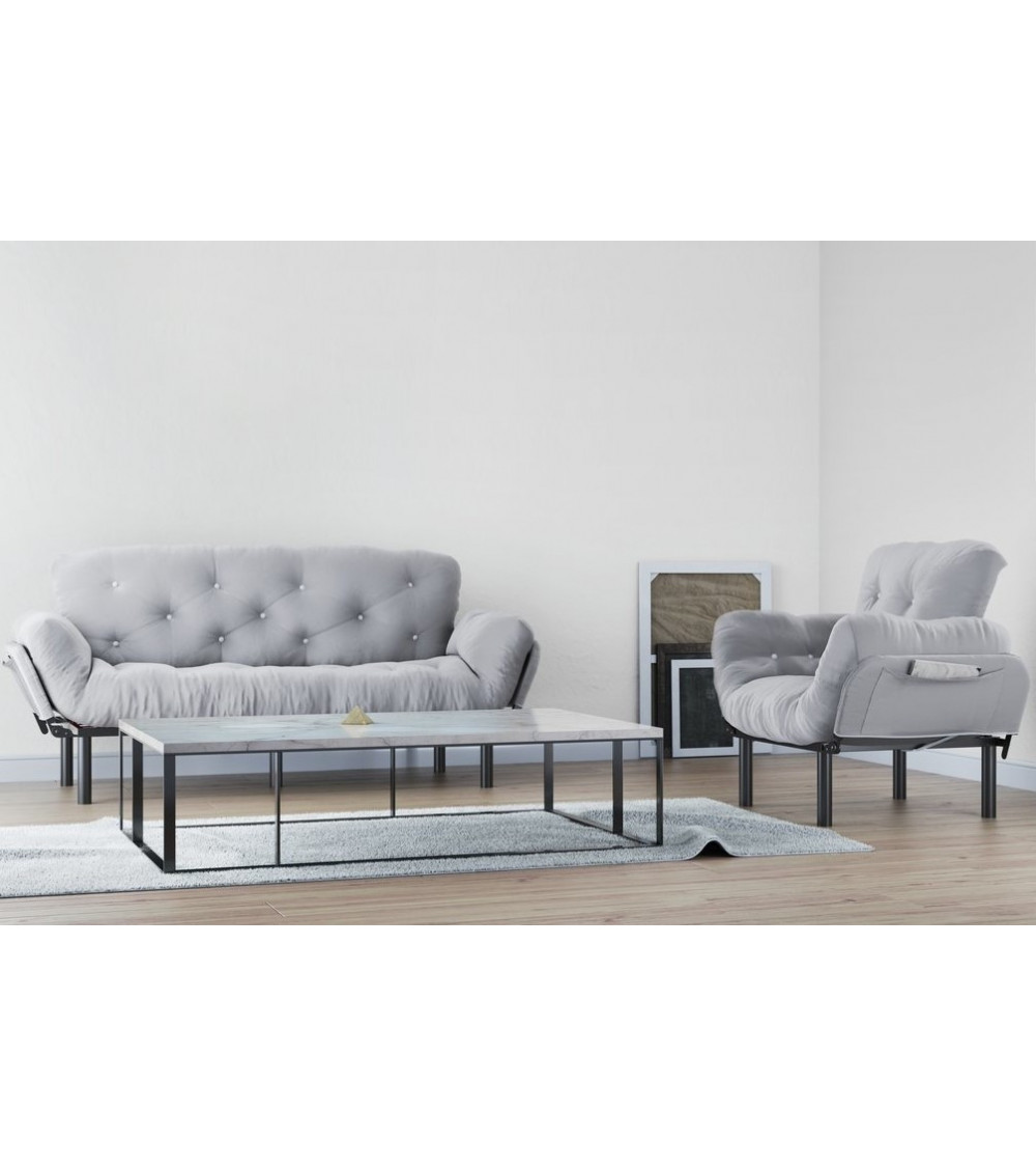 Ensemble canapé triple convertible et fauteuil NITTA en plusieurs couleurs