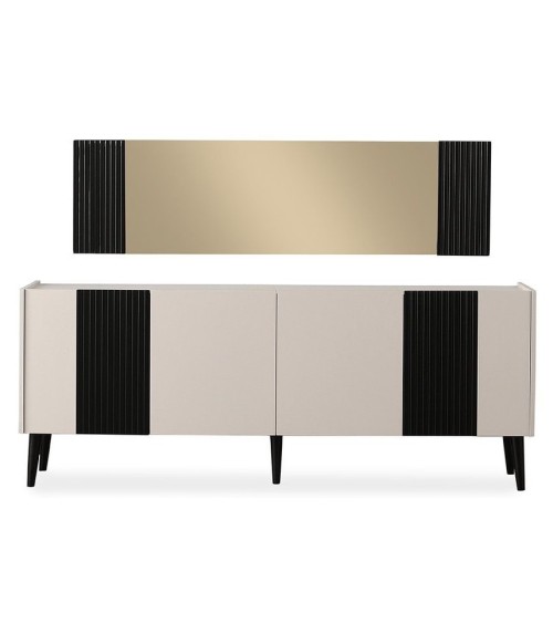 Buffet LETTA 4 portes 204 cm blanc