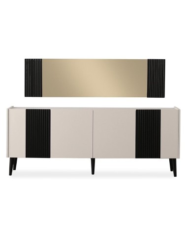 Buffet LETTA 4 portes 204 cm blanc