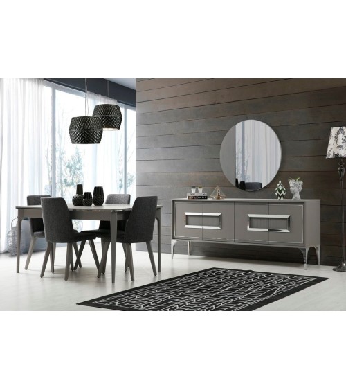 Salle à manger ASYA gris et métal