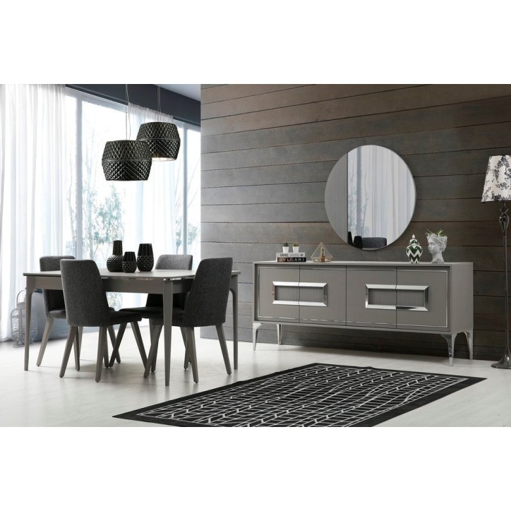 Salle à manger ASYA gris et métal