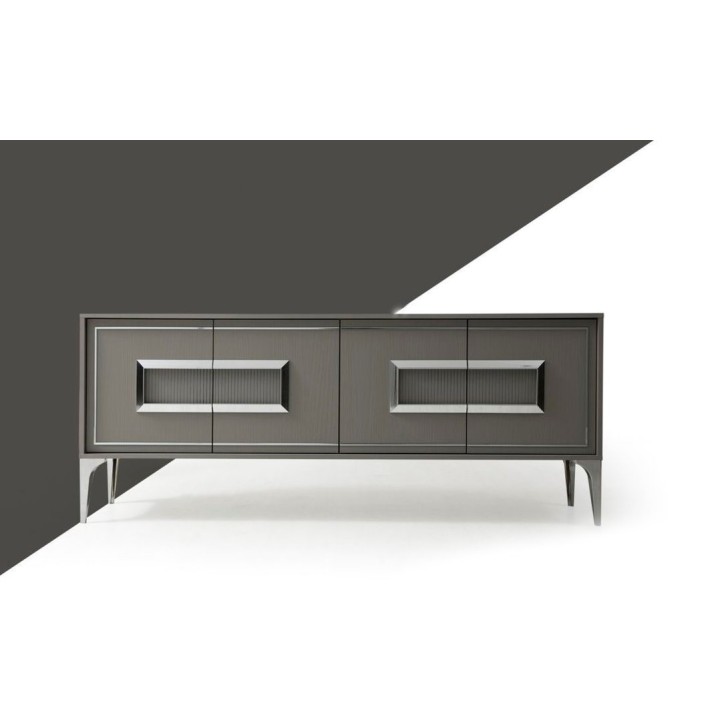 Salle à manger ASYA gris et métal