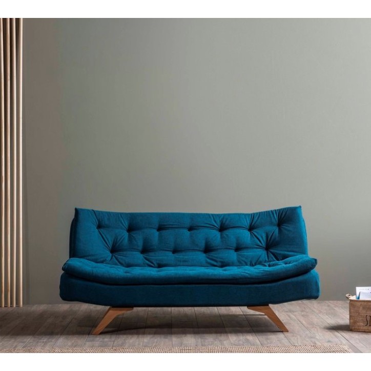 Sofá cama 3 plazas SALLY 194x90 cm azul petróleo