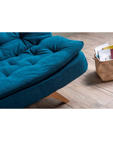 Sofá cama 3 plazas SALLY 194x90 cm azul petróleo