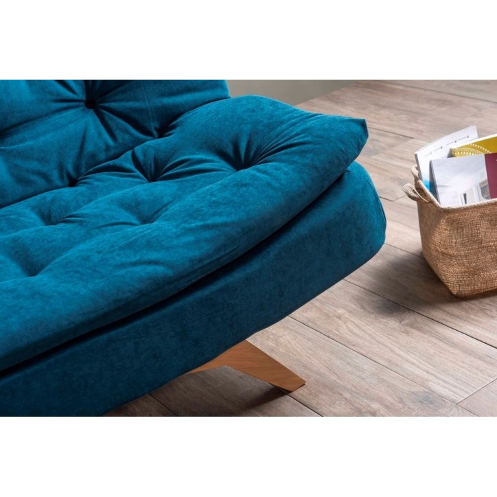 SALLY 3-zits slaapbank 194x90 cm petrol blauw