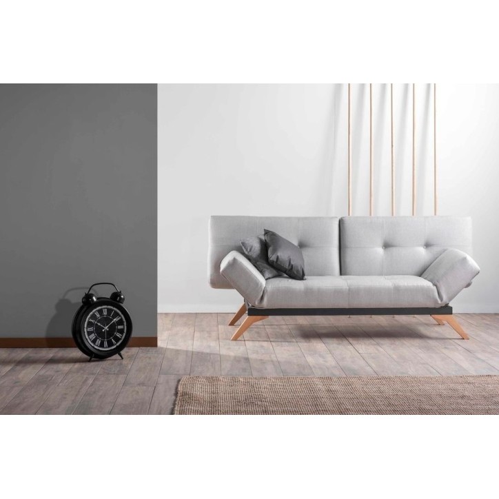 LUKE Sofá-cama de 3 lugares 225x95 cm cinzento