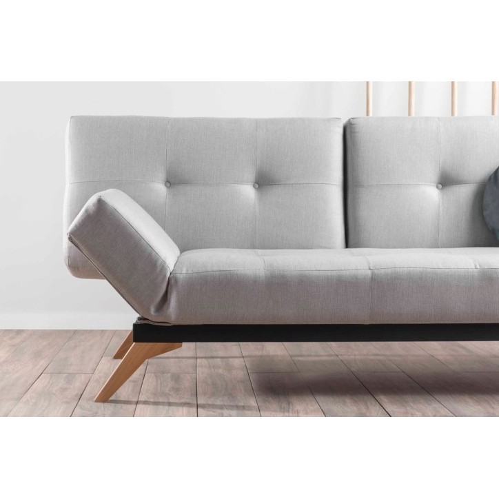 LUKE Sofá-cama de 3 lugares 225x95 cm cinzento