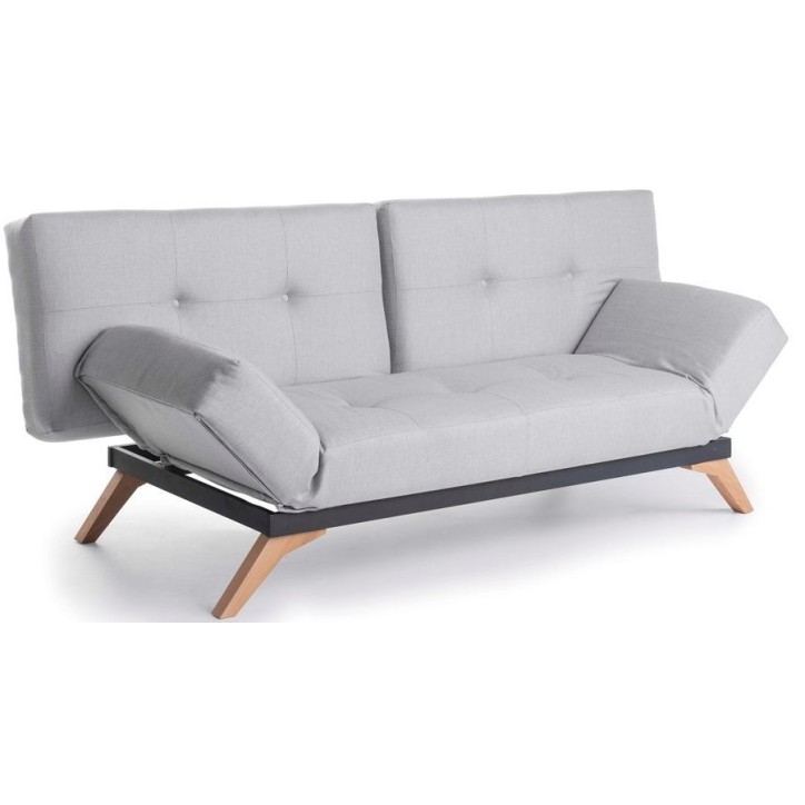 LUKE Sofá-cama de 3 lugares 225x95 cm cinzento
