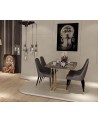Salle à manger AYA brun, effet marbre et doré