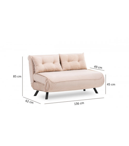 Canapé double convertible SANDO en plusieurs couleurs