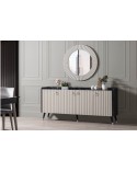 Buffet ORENDA NOIR GRIS 4 portes 185 cm