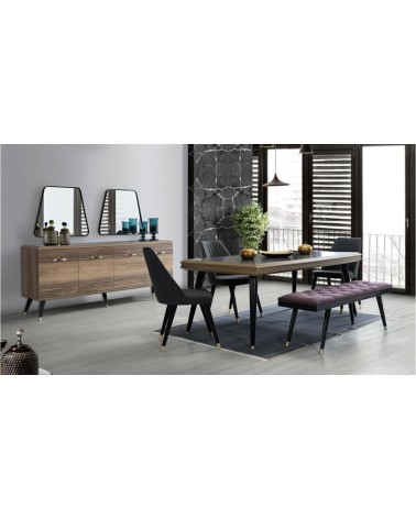 Salle à manger MELISA bois et noir