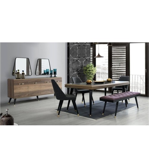 Salle à manger MELISA bois et noir