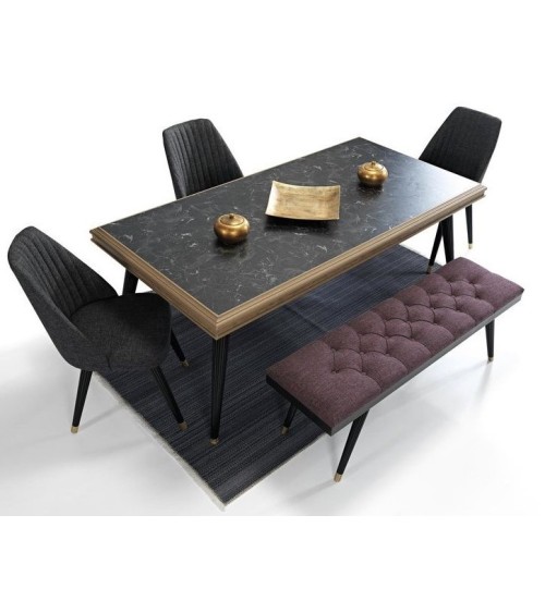 Salle à manger MELISA bois et noir