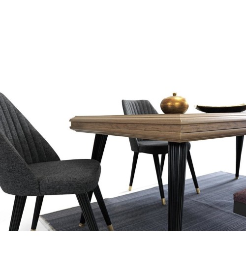 Salle à manger MELISA bois et noir