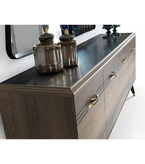 Salle à manger MELISA bois et noir