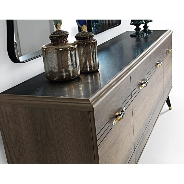 Salle à manger MELISA bois et noir Salle à manger MELISA bois et noir