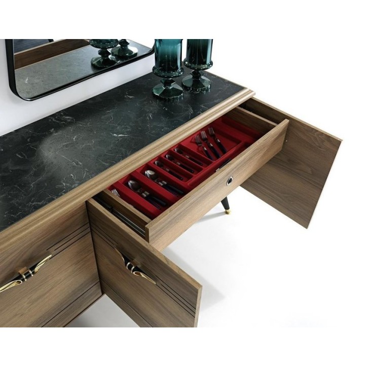 Salle à manger MELISA bois et noir Salle à manger MELISA bois et noir