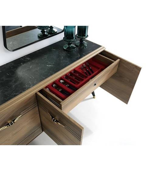 Salle à manger MELISA bois et noir