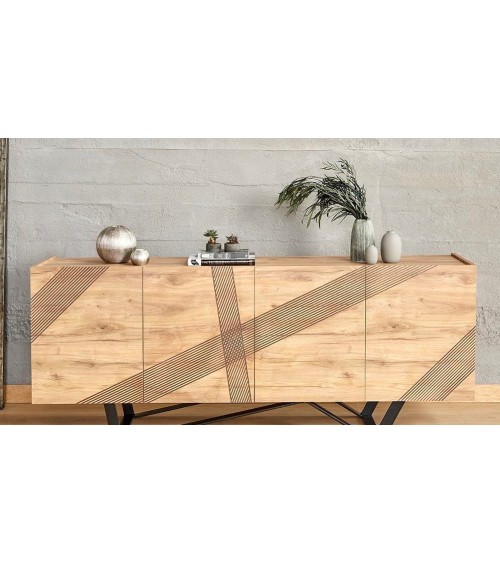 Buffet TRINITY 4 portes 200 cm chêne