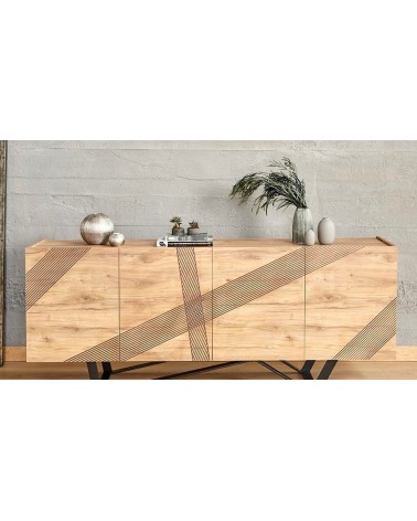Buffet TRINITY 4 portes 200 cm chêne