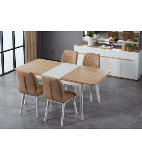 Salle à manger LYRE blanc et bois