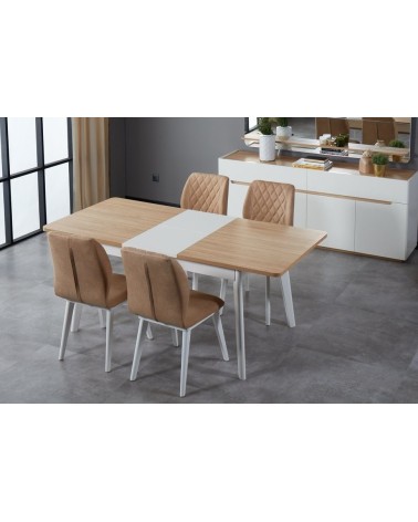 Salle à manger LYRE blanc et bois