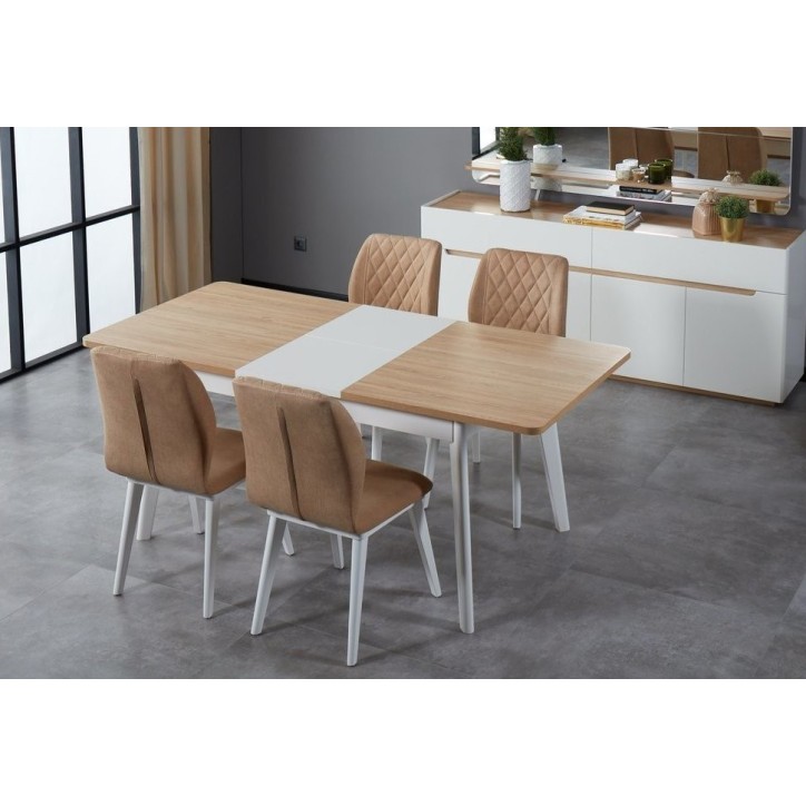 Salle à manger LYRE blanc et bois Salle à manger LYRE blanc et bois