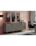 Buffet ALYZE 4 portes 205 cm gris