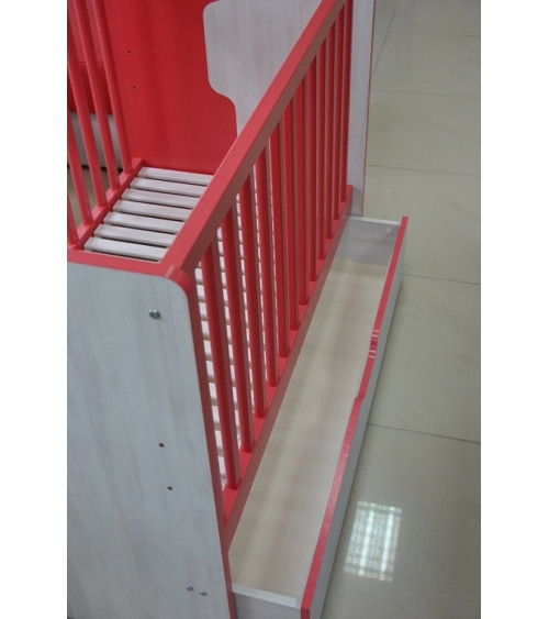 Cama de grades NUKI 60*120cm cor-de-rosa