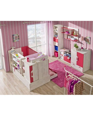 NUKI lettino 5 in 1 rosa