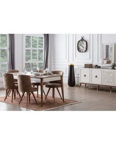 Salle à manger BOSTON blanc et doré