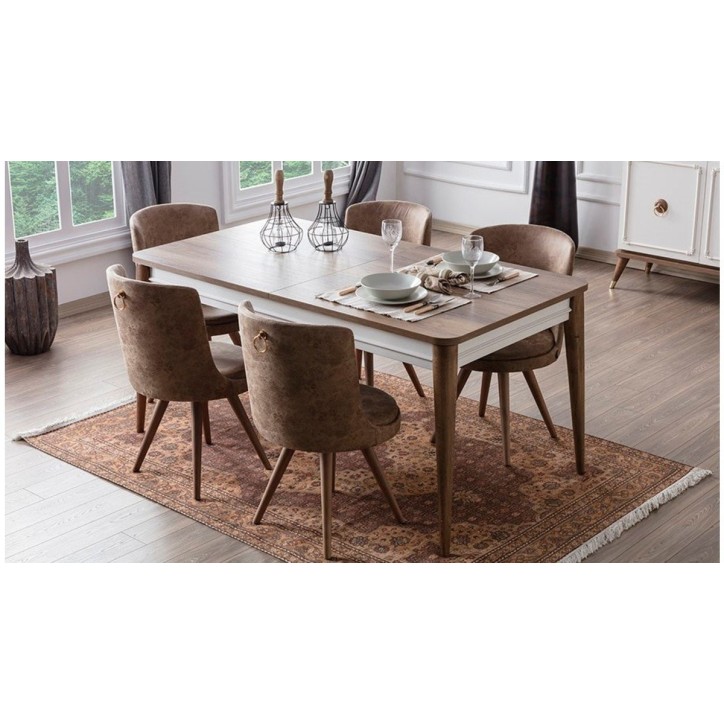 Salle à manger BOSTON blanc et doré Salle à manger BOSTON blanc et doré