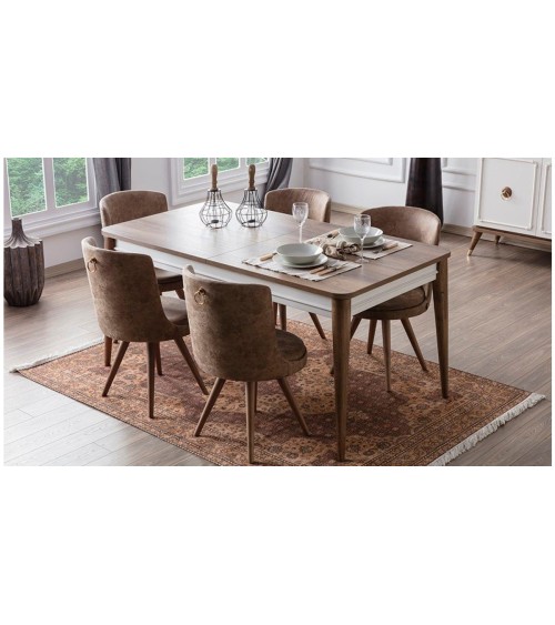 Salle à manger BOSTON blanc et doré