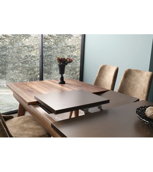 Salle à manger SAFIR noyer et cuivre