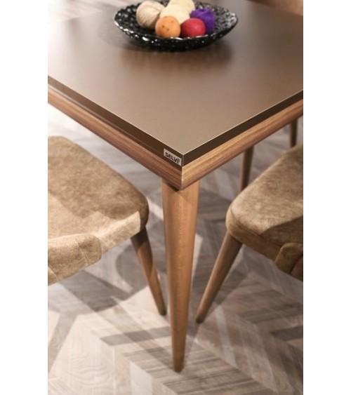 Salle à manger SAFIR noyer et cuivre