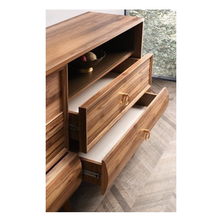 Salle à manger SAFIR noyer et cuivre Salle à manger SAFIR noyer et cuivre