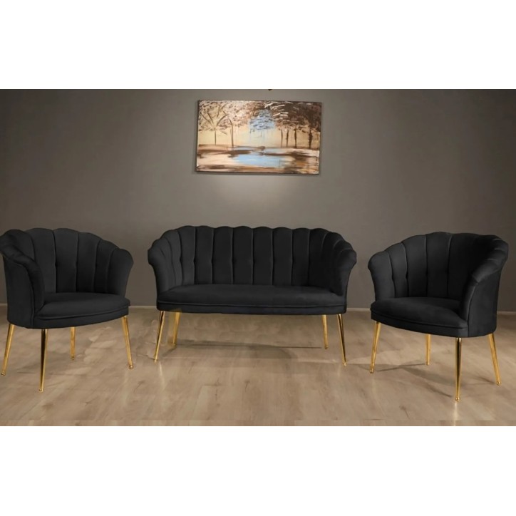 Set di 1 divano a 2 posti e 2 poltrone ARMEN DAISY 3 in vari colori